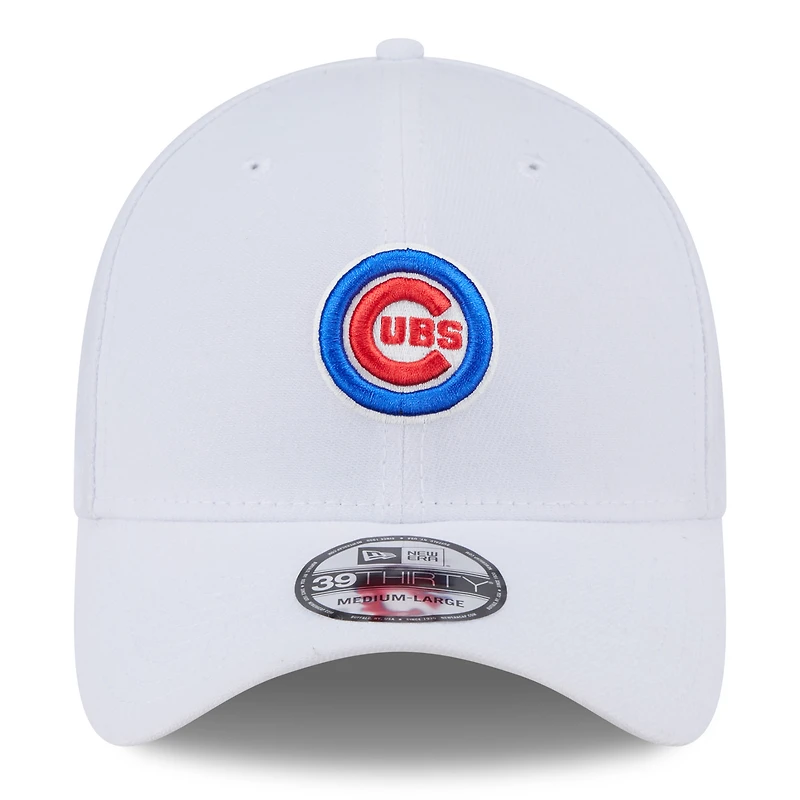 Casquette 39THIRTY Flex blanche des Chicago Cubs de New Era pour homme