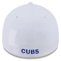 Casquette 39THIRTY Flex blanche des Chicago Cubs de New Era pour homme