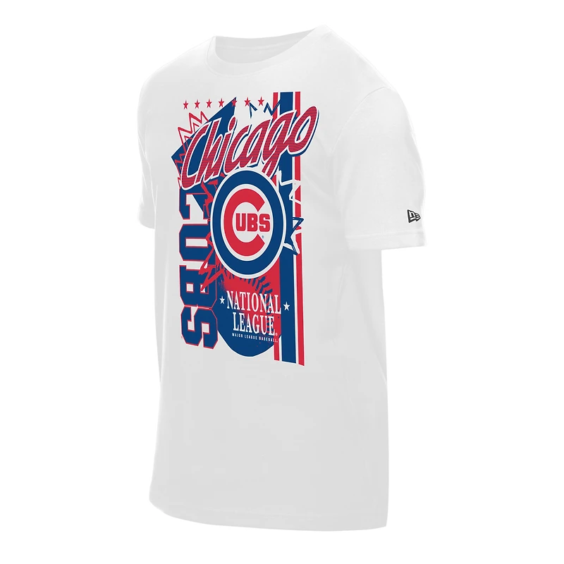 Men's New Era White Chicago Cubs Big Graphic Domestic T-Shirt