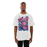 Men's New Era White Chicago Cubs Big Graphic Domestic T-Shirt