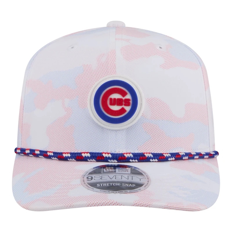 Casquette ajustable New Era blanche Chicago Cubs Camo Rope 9SEVENTY pour homme