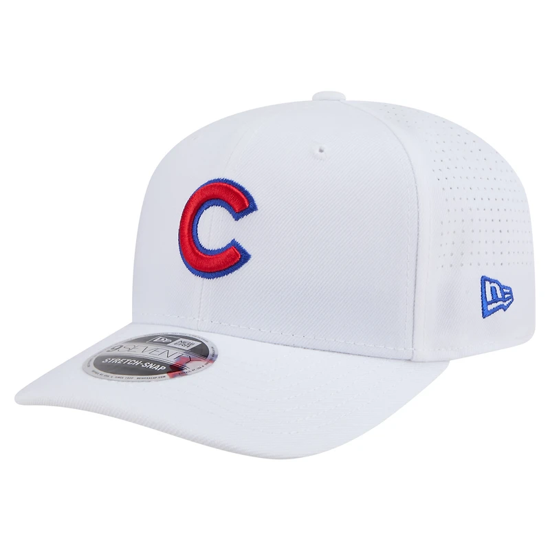 Casquette ajustable COOLERA 9SEVENTY blanche des Chicago Cubs de New Era pour homme