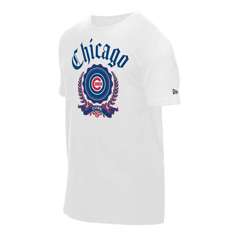 T-shirt New Era blanc à imprimé Fleur des Chicago Cubs pour homme