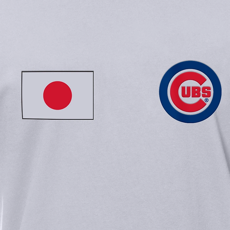 T-shirt New Era blanc pour homme avec drapeau japonais des Chicago Cubs