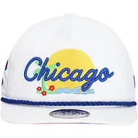 Casquette ajustable de golfeur Paradise Chicago Cubs blanche New Era pour homme