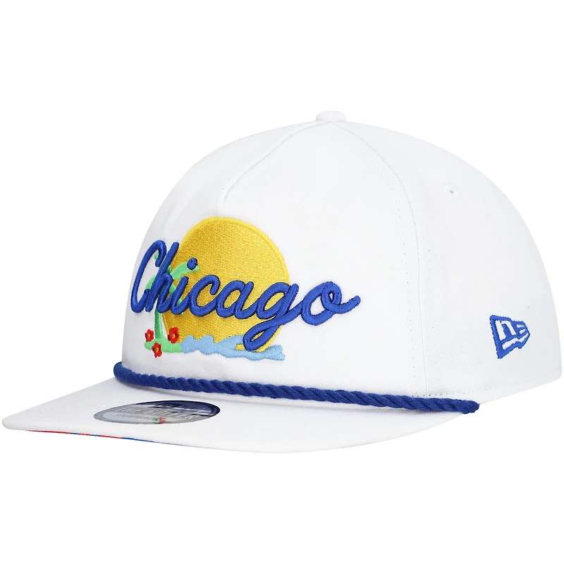 Men's New Era White Chicago Cubs Paradise Golfer Adjustable Hat