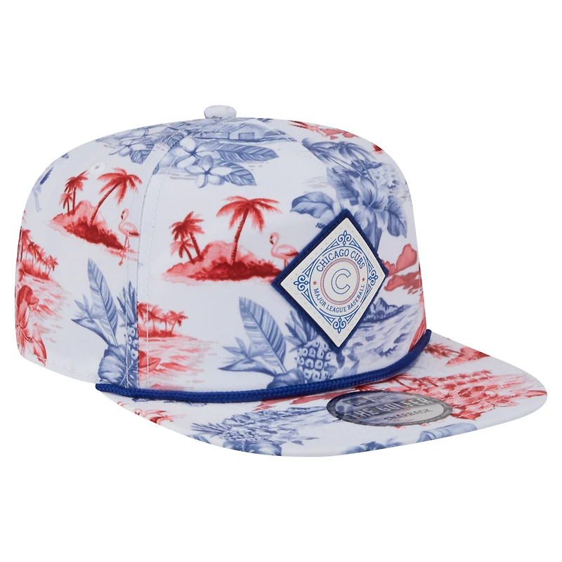 Casquette snapback blanche à imprimé Island Golfer des Chicago Cubs de New Era pour homme