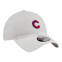 Casquette New Era blanche pour homme Chicago Cubs, modèle classique décontracté en tissu ripstop, ajustable
