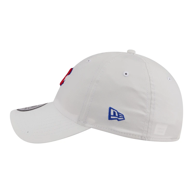 Casquette New Era blanche pour homme Chicago Cubs, modèle classique décontracté en tissu ripstop, ajustable