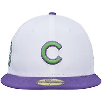 Men's New Era White Chicago Cubs  Side Patch 59FIFTY Fitted Hat