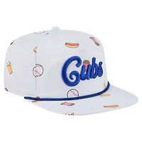 Casquette ajustable New Era blanche Chicago Cubs Team Cheer Rope 19TWENTY pour homme