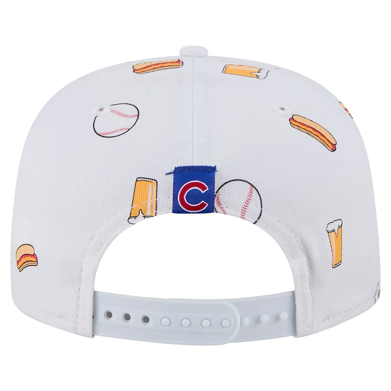Casquette ajustable New Era blanche Chicago Cubs Team Cheer Rope 19TWENTY pour homme