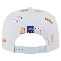 Casquette ajustable New Era blanche Chicago Cubs Team Cheer Rope 19TWENTY pour homme