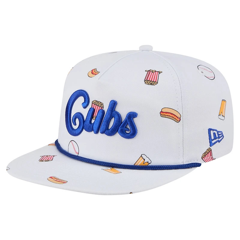 Casquette ajustable New Era blanche Chicago Cubs Team Cheer Rope 19TWENTY pour homme