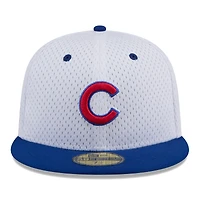 Casquette ajustée 59FIFTY en maille Throwback blanche des Chicago Cubs New Era pour hommes