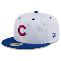Casquette ajustée 59FIFTY en maille Throwback blanche des Chicago Cubs New Era pour hommes