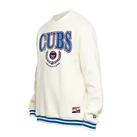 Sweat-shirt rétro New Era blanc pour homme, style Chicago Cubs