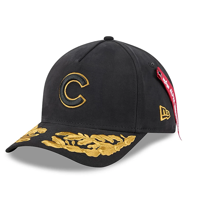 Men's New Era x Alpha Industries  Black Chicago Cubs A-Frame 9FORTY Adjustable Hat
