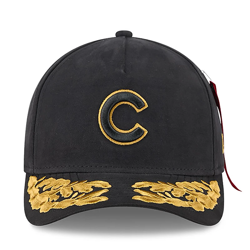 Men's New Era x Alpha Industries  Black Chicago Cubs A-Frame 9FORTY Adjustable Hat