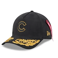 Men's New Era x Alpha Industries  Black Chicago Cubs A-Frame 9FORTY Adjustable Hat
