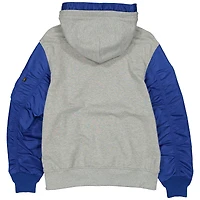 Veste à capuche zippée pour homme New Era x Alpha Industries, gris chiné/bleu royal, Chicago Cubs