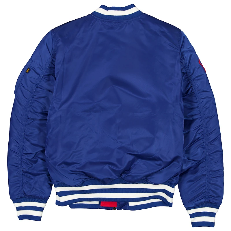 Blouson aviateur entièrement zippé Royal Chicago Cubs New Era x Alpha Industries pour homme