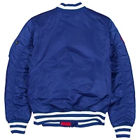 Blouson aviateur entièrement zippé Royal Chicago Cubs New Era x Alpha Industries pour homme