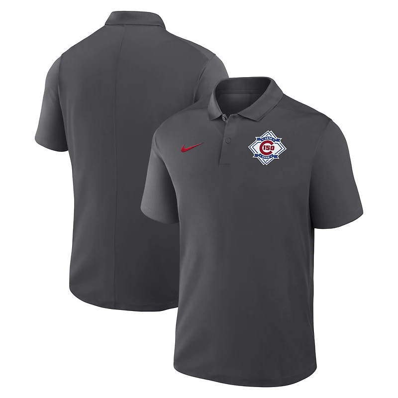 Men's Nike Anthracite Chicago Cubs 150th Anniversary Victory Dri-FIT Polo