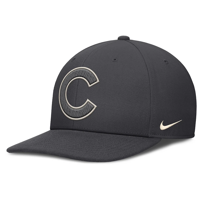 Casquette Nike anthracite Chicago Cubs Statement Pro Snapback pour homme