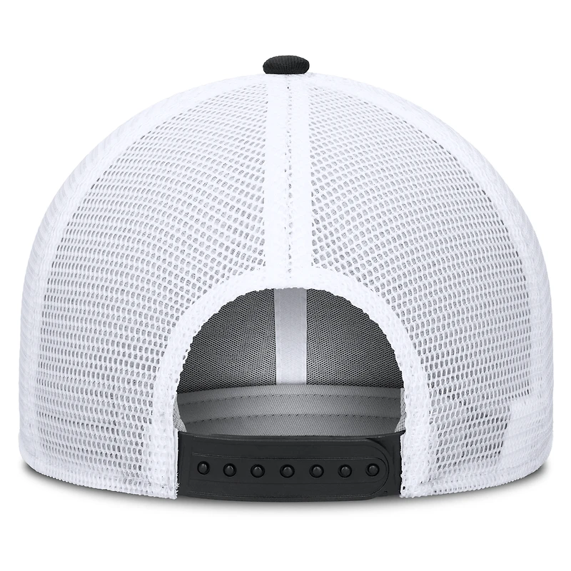 Casquette trucker Nike Chicago Cubs camouflage noire et blanche pour homme, modèle Rise, technologie Dri-FIT, ajustable