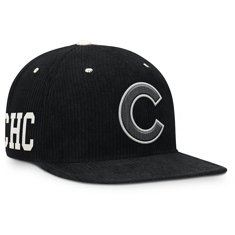 Casquette structurée à fermeture snapback Nike Chicago Cubs Pro en velours côtelé noir pour homme