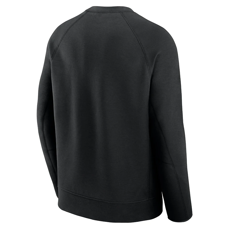 Men's Nike Black Chicago Cubs Tech Fleece Raglan Sweatshirt