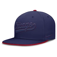 Casquette Nike Chicago Cubs bleue pour homme, logo Dri-FIT, visière ronde, coupe ajustée
