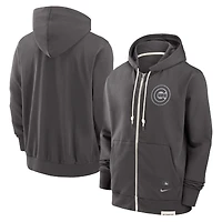 Men's Nike Charcoal Chicago Cubs Authentic Collection Travel Player Performance Full-Zip Hoodie