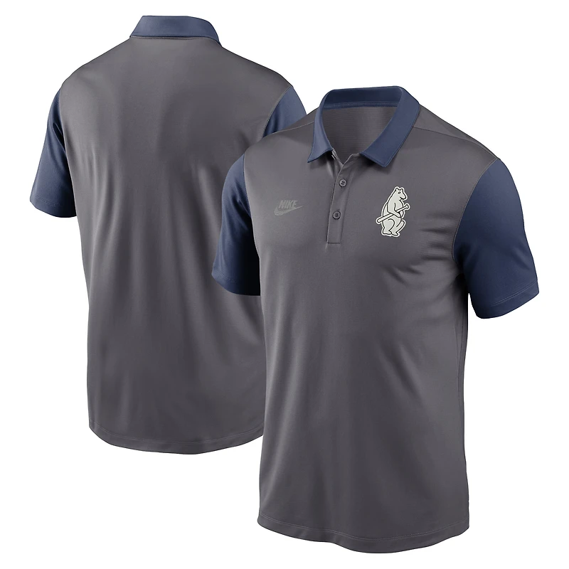 Men's Nike Charcoal Chicago Cubs Franchise Cooperstown Collection Polo