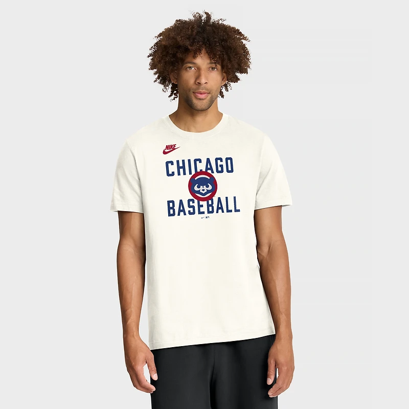 T-shirt Nike crème pour homme, collection Chicago Cubs Cooperstown, inspiré des années 70