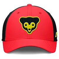 Men's Nike Crimson/Black Chicago Cubs Neon 90s Rise SwooshFlex Hat