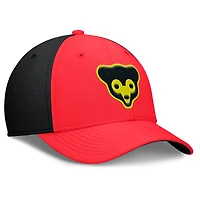 Men's Nike Crimson/Black Chicago Cubs Neon 90s Rise SwooshFlex Hat