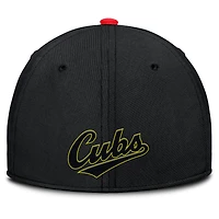 Men's Nike Crimson/Black Chicago Cubs Neon 90s Rise SwooshFlex Hat