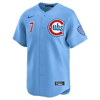 Maillot de joueur alternatif en édition limitée Nike Dansby Swanson Baby Blue Chicago Cubs pour homme