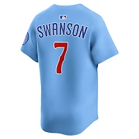 Men's Nike Dansby Swanson Baby Blue Chicago Cubs 2nd Alternate Limited Player Jersey