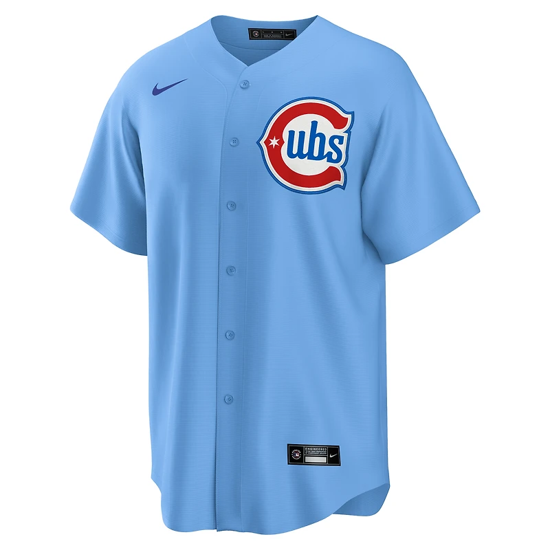 Maillot réplique de joueur alternatif Nike Dansby Swanson bleu clair des Chicago Cubs pour homme