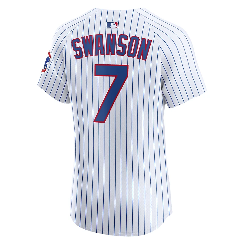 Men's Nike Dansby Swanson White Chicago Cubs Home Elite Jersey