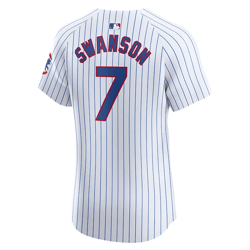 Maillot Nike Dansby Swanson pour homme, blanc, Chicago Cubs, joueur d'élite à domicile