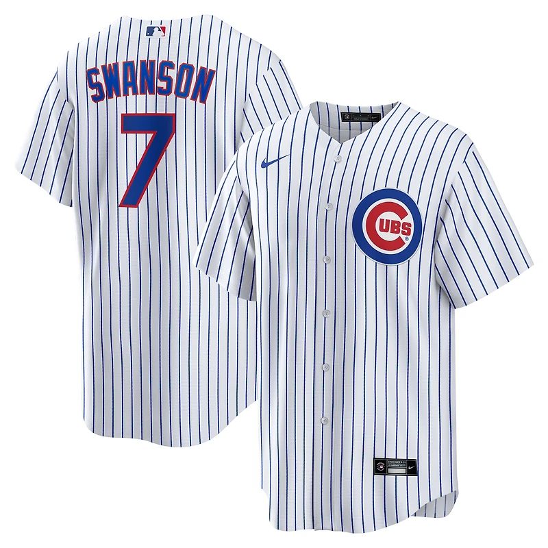 Maillot de joueur Nike Dansby Swanson blanc réplique des Chicago Cubs pour homme