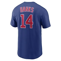 Men's Nike Ernie Banks Rush Blue Chicago Cubs Cooperstown Collection Name & Number T-Shirt