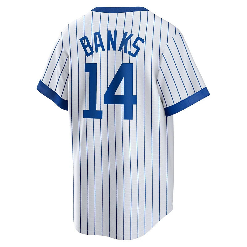 maillot de joueur Nike Ernie Banks pour hommes, blanc, Chicago Cubs, domicile, collection Cooperstown,