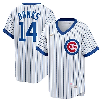 maillot de joueur Nike Ernie Banks pour hommes, blanc, Chicago Cubs, domicile, collection Cooperstown,