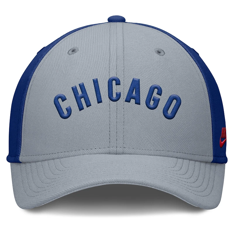 Men's Nike Gray/Royal Chicago Cubs Rise Swoosh Performance Flex Hat