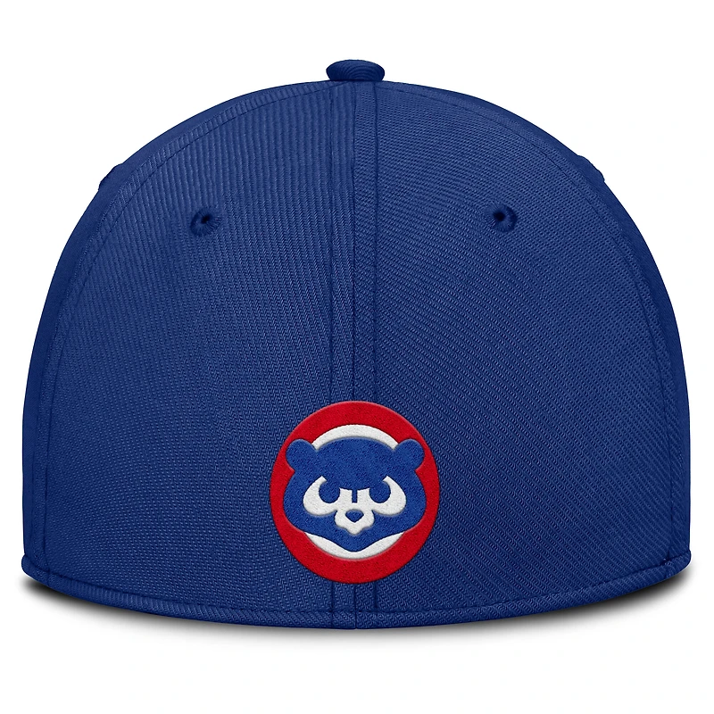 Casquette Nike Performance Flex Rise Swoosh des Chicago Cubs pour homme, gris/bleu royal